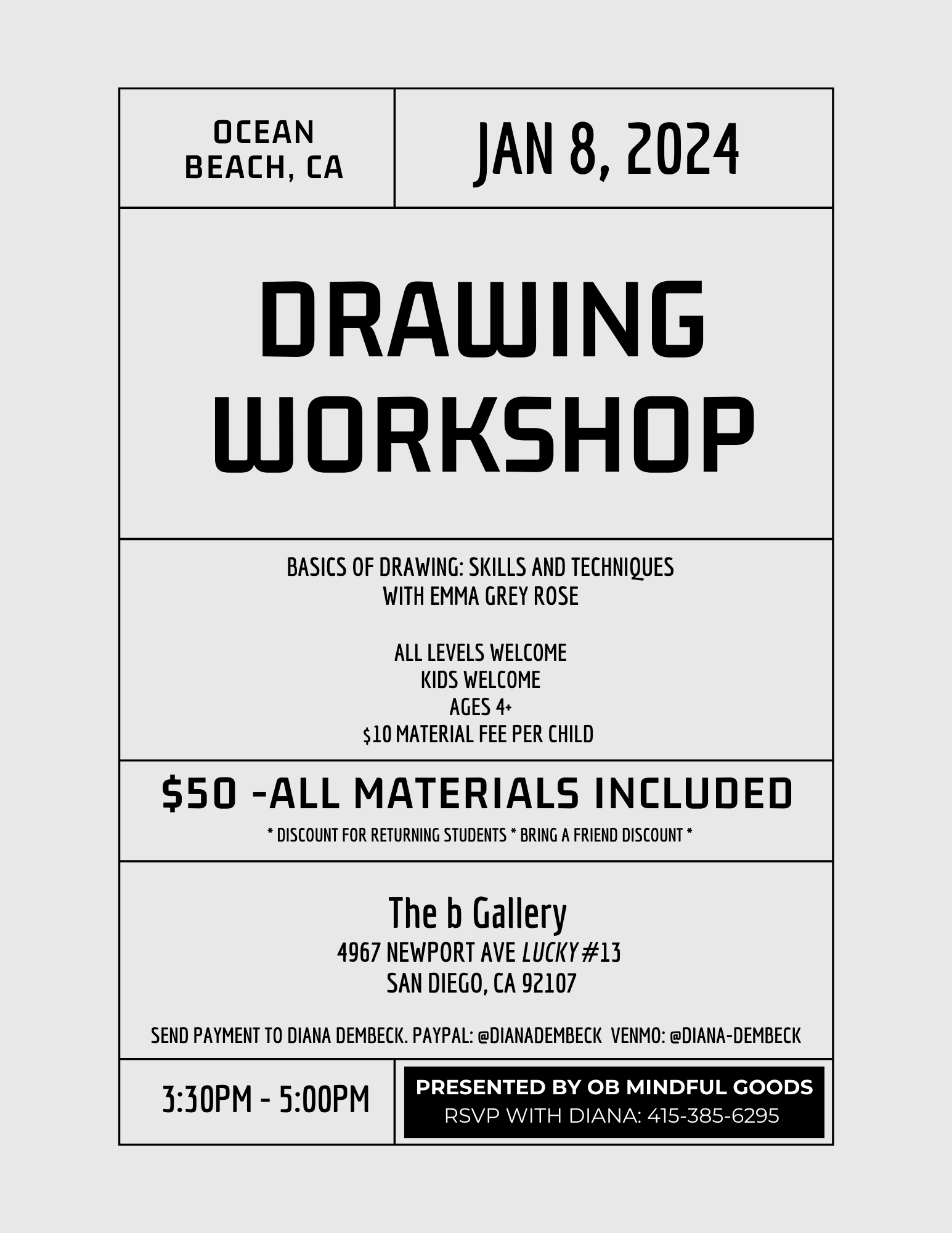drawing workshop flyer